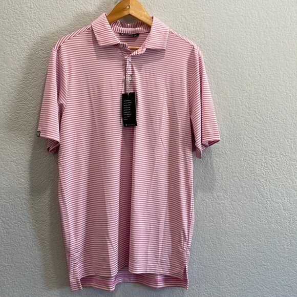 NEW Levelwear Encore Polo in Cyclamen Pink / White Size Medium - Picture 2 of 10